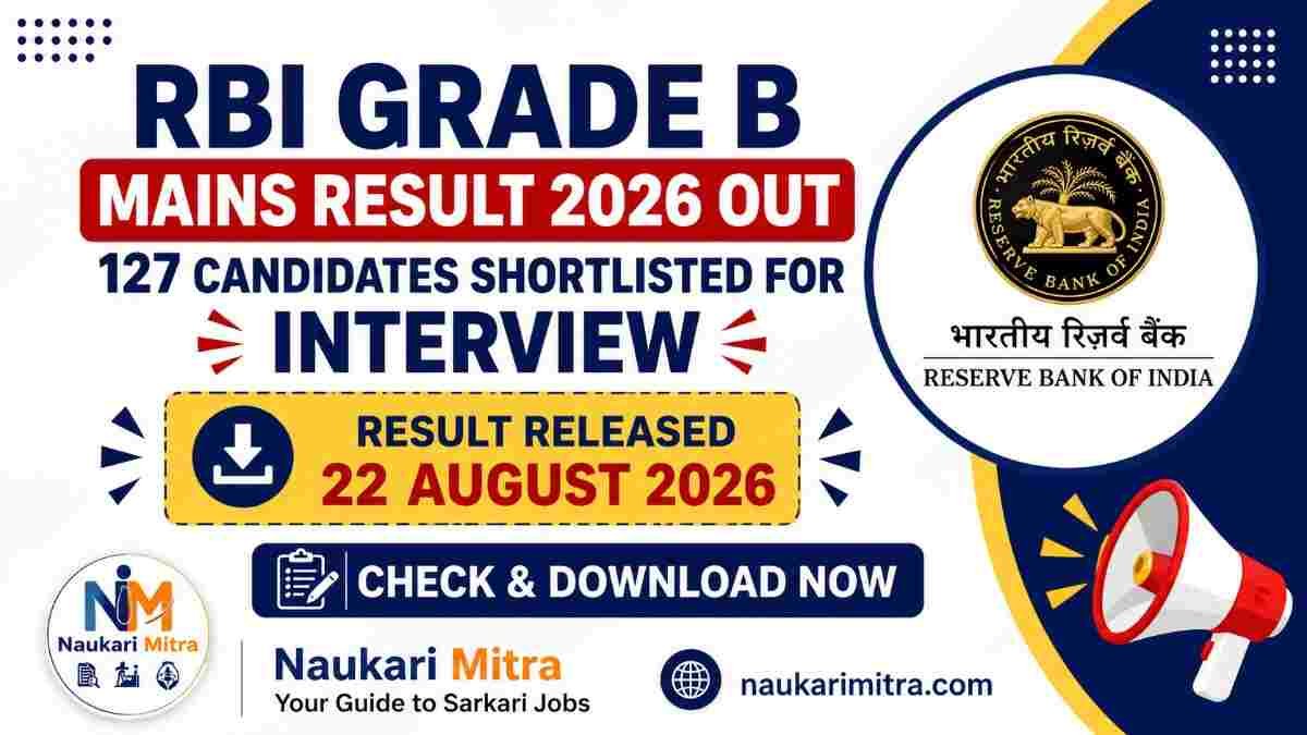 RBI Grade B Mains Result 2026
